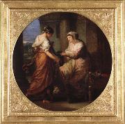 Angelika Kauffmann Elektra gibt ihre Schwester Chyrsothemis ihren Gurtel und die Locken des Orest fur das Grab Des Agamemnon oil painting reproduction
